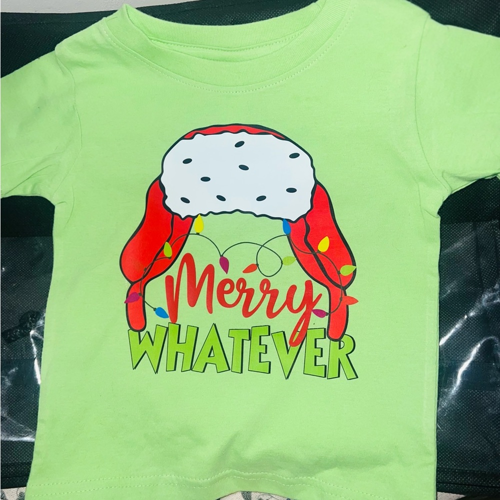 Kids Green Merry Whatever Shirt